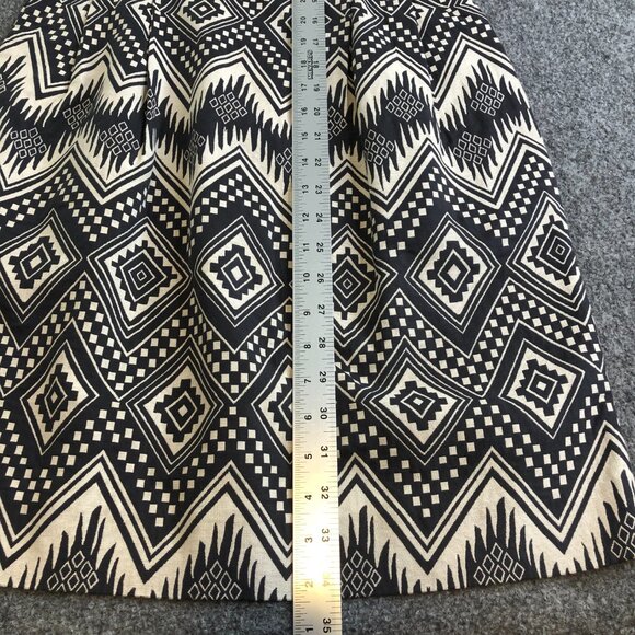 J Crew Dress Womens 6 Gray Aztec Unlined Pockets Business Midi Tiered - Picture 4 of 7